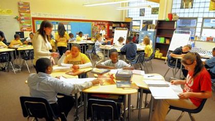 A clssroom setting for the sixth grade at the Propel School in McKeesport.