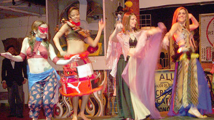 The finale at the Remodel Gala Saturday night featured bellydancers from Amethyst Bellydance Studio. 
From left, Amethyst, Sarah, Kathy and Kristen