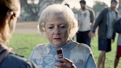 Betty White appeared in a Snickers ad that aired during the 2010 Super Bowl.