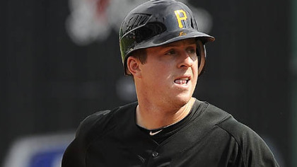 Pirates catcher Erik Kratz works out prior to Friday's game against the Astros at PNC Park.