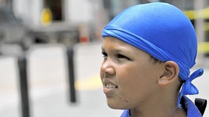 Taylor Stevenson, 8, of Crafton Heights, likes to listen to his music at full volume.