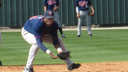 Minnesota Twins shortstop prospect Miguel Sano trains at the Twins'' complex in Fort Myers, Fla.