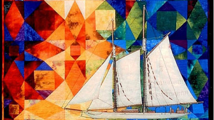 "Calm Before the Storm" by Joan Seidlitz, quilted by Dian Keepers (both of Napaville, Washington)_