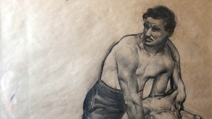 Drawing by Maxo Vanka, found in the family home in Eastern Pennsylvania.