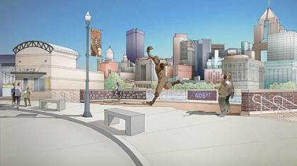 The proposed placement of the Bill Mazeroski statue at PNC Park.