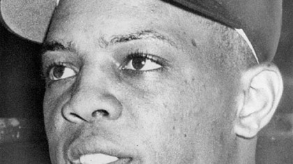Willie Mays is shown just before he played his first game in the majors, May 25, 1951, as a member of the New York Giants.