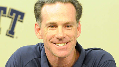 Pitt basketball head coach Jamie Dixon talks to the media at a press conference, Wednesday.