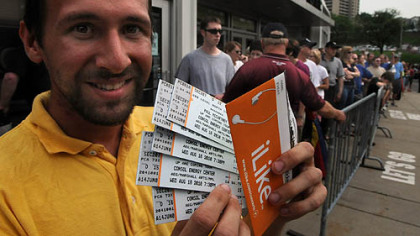 The lottery system put Steve McCauley, of Greensburg, was the first in line to buy tickets.