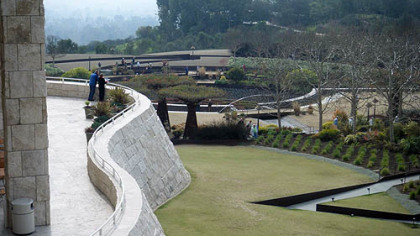 The Getty Center's grounds in Los Angeles, California, include terraces and balconies that afford great views.