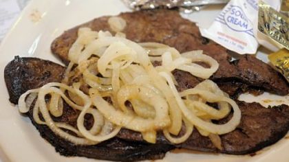 The liver and onions at Mohan's.