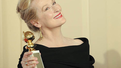 Meryl Streep, winner, best actress in a motion picture, comedy or musical for "Julie and Julia."