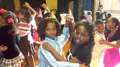Allegheny Elementary dancers show off the Scorpion step from the Tango.