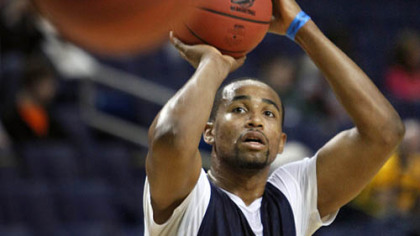 West Virginia's Da''Sean Butler shoots during practice.