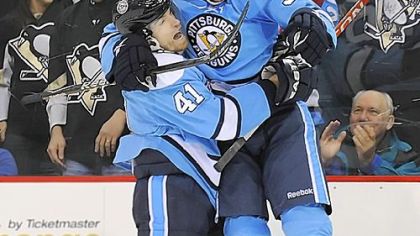 Forward Luca Caputi, right, and defenseman Martin Skoula were dealt to the Maple Leafs.