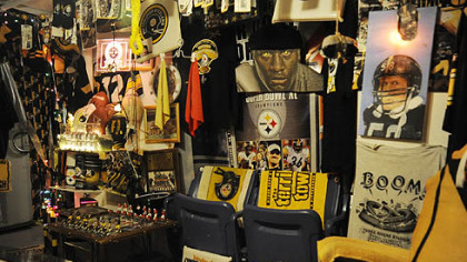 Among the memorabilia are two seats from Three River Stadium.