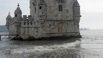 For Portugal's explorers, Belem Tower on the Tagus River was the last sight as they left their homeland and the first sight on their return. It was built in 1515 as a fortress to guard the entrance to Lisbon's harbor.