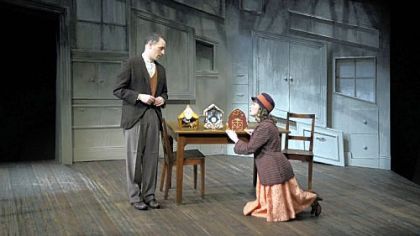 Harry Bouvy portrays Henrich Mann with earnestness and Tami Dixon plays Frieda Mannheim with pathos and dignity in "The Clockmaker" at City Theatre.