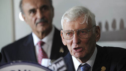 AFL-CIO President William George holds a press conference with awardee Dan Rooney, the U.S Ambassador to Ireland at the Westin Convention Center.
