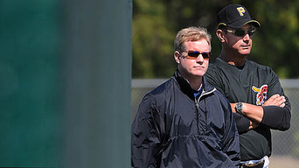 Pittsburgh Pirates manager John Russell and general manager Neil Huntington.