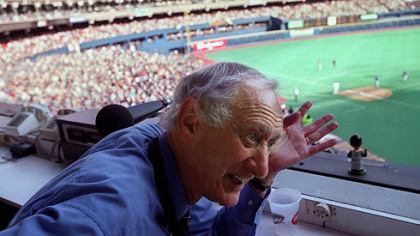 Nellie King, former Pirate pitcher and broadcaster at the last Pirates game at Three Rivers Stadium in 2000.