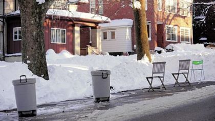 A mini blockage in the 2400 block of Beechwood Boulevard.