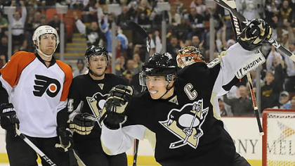 Sidney Crosby and the Penguins will face the rival Flyers in the first regular season game at Consol Energy Center Oct. 7.