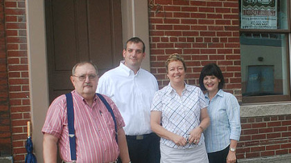 Members of the Northside Leadership Conference, from left, are Bernard Beck, president of East Allegheny Community Council; Greg Jones; Nancy Noszka, director of real estate for the Northside Leadership Conference; and Teekie Smith, Coldwell-Banker agent.