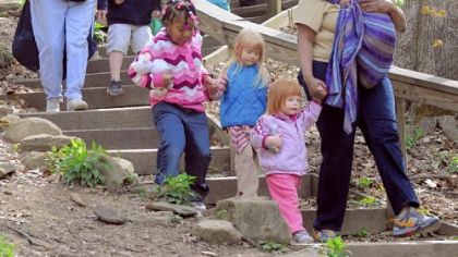 Venture Outdoors' Tyke Hike takes to the trails in Pittsburgh's Frick Park.