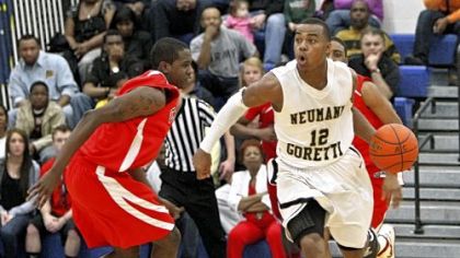 Neumann-Goretti's Tony Chennault (12) is a Wake Forest recruit.
