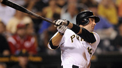 The Pirates Neil Walker hits a bases-clearing double in the second inning.
