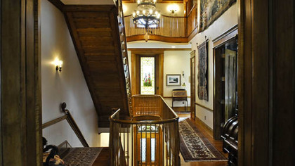 The staircase from the second floor.