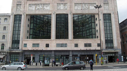 The art deco facade makes VIP Executive Suites Eden, built in the 1930's as a cinema, one of Lisbon's handsomest buildings. It's on the Avenida da Liberdade, the city's main thoroughfare.