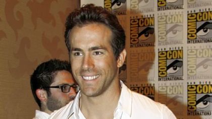 Actor Ryan Reynolds arrives at press line before a panel for his movie "Green Lantern" at Comic-Con International Saturday, July 24, 2010 in San Diego.