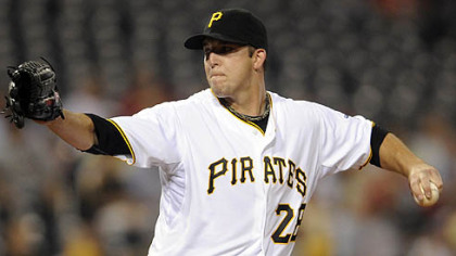 The Pirates' Paul Maholm pitches.
