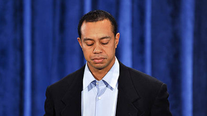 Tiger Woods makes a statement at the Sawgrass Players Club in Ponte Vedra Beach, Fla, Friday.