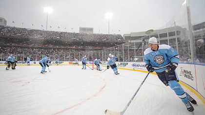 The Penguins took part in the 2008 Winter Classic in Orchard Park, N.Y.