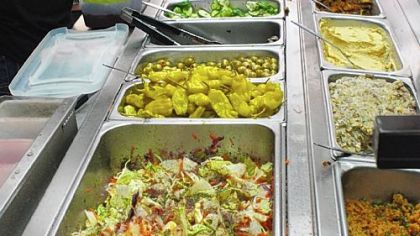The Istanbul Grill on Liberty Avenue, Downtown, offers a wide-ranging buffet of cold salads and vegetables.