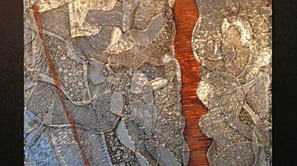 "Art of Noise #49" is one of two works in this series by Susan Sparks in the AAP Annual.
