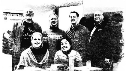 Say 'Ciao': We 'Three Musketeers' (from left, Attilio, me and Dick Napoli) stand with our teacher, Stefania. In front, our classmates Lies from Holland and Lourdes from Mexico.