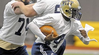 Pitt fans haven't seen the last of junior college transfer Greg Cross, who is working at receiver this spring.