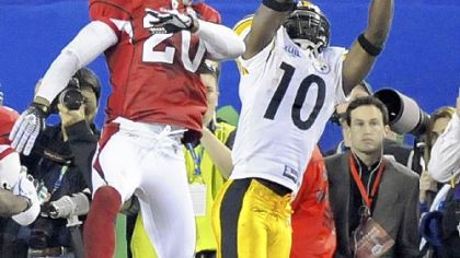The Steelers' Santonio Holmes' toe-tapping, game-winning touchdown in Super Bowl XLIII, the play of the decade.