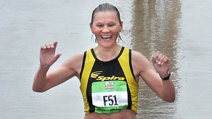 Alena Vinitskaya, of Belarus, took the women's title in 2:42:33.