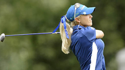 Natalie Gulbis hits off the 17th tee during the second round of the U.S. Women's Open at Oakmont Country Club Friday.