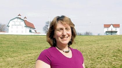 Alice Julier at Eden Hall Farm, the Richland campus of Chatham University, where she heads the master of arts in food studies program.