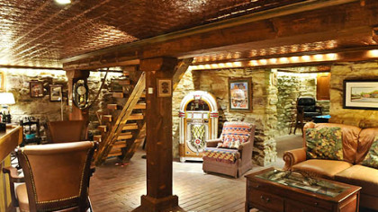 Circumference lighting in the basement gives it a subtle glow.