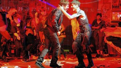 John Gallagher Jr., left, and Tony Vincent in Green Day's, "American Idiot."