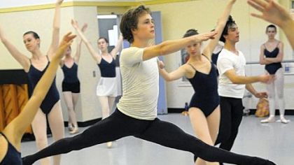 Senior Cameron Clark, 18, runs through a routine during a dance class at the Pittsburgh Ballet Theatre School.