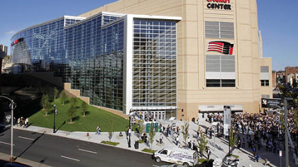 Fans arrive at the Consol Energy Center for the first regular season game between.