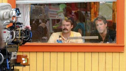 Bill Hader, left, and Ryan Reynolds in a scene of "Adventureland" at Kennywood Park.