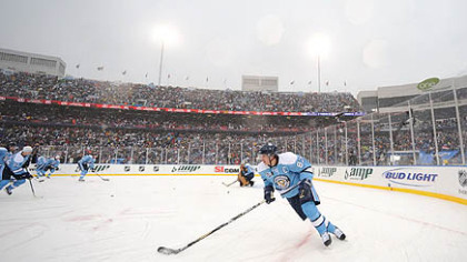 Forward Sidney Crosby and the Penguins played in the 2008 Winter Classic at Ralph Wilson Stadium in Orchard Park, N.Y.